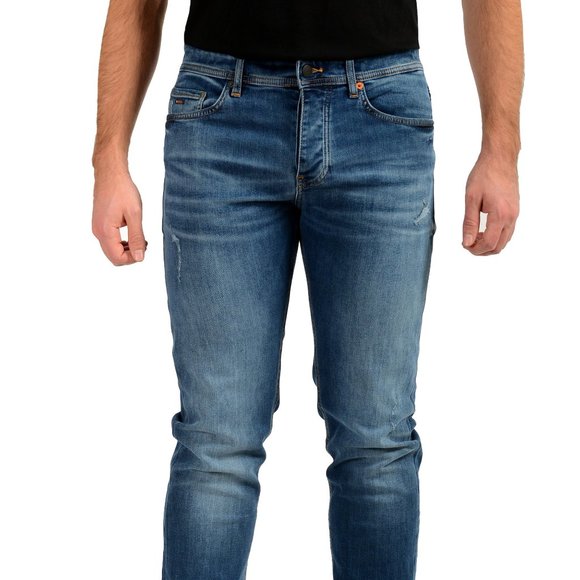 Hugo Boss Men's "Taber BC-P-1" Tapered Fit Blue Wash Stretch Jeans - Picture 1 of 6